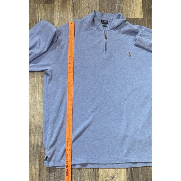 Polo Ralph Lauren Estate Rib 1/4 Zip Sweater Blue Pony Logo XL Tall - Picture 7 of 11